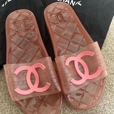 chanel clear slides wholesale|Chanel jelly pool slides.